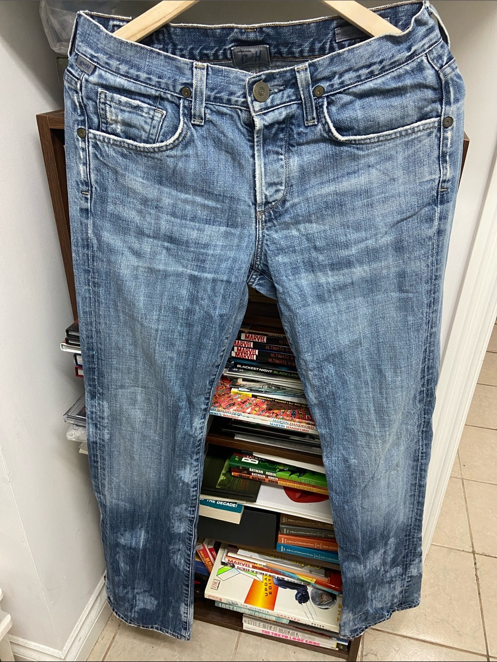 Citizens Of Humanity Faded Light Blue Straight Leg Jeans
